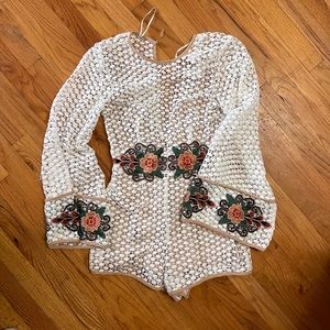 vintage deadstock crochet romper